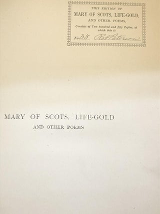 MARY OF SCOTS LIFE-GOLD AND OTHER POEMS
