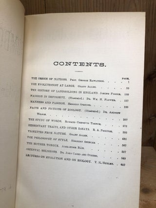 HUMBOLDT LIBRARY OF POPULAR SCIENCE LITERATURE - Volume III, Numbers 25 - 36, 1882