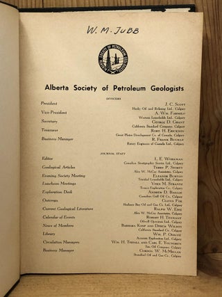 JOURNAL OF THE ALBERTA SOCIETY OF PETROLEUM GEOLOGISTS, Volume 3 and 4, 1955-56