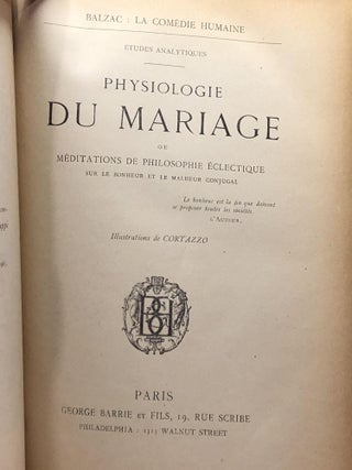 PHYSIOLOGIE DU MARIAGE Ou Meditations De Philosophie Eclectique
