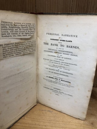 PERSONAL NARRATIVE OF A JOURNEY OVER-LAND FROM THE BANK TO BARNES,