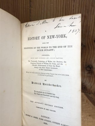 HISTORY OF NEW YORK from the Beginning of the World to the End of the Dutch Dynasty