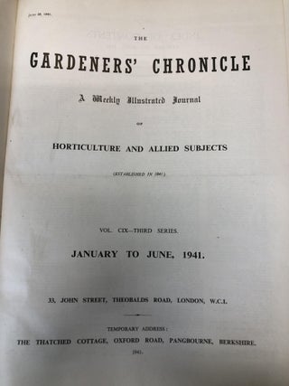 THE GARDENERS' CHRONICLE, A Weekly Illustrated Journal - June to December 1941