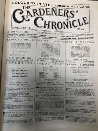THE GARDENERS' CHRONICLE, A Weekly Illustrated Journal, - July to December,1936