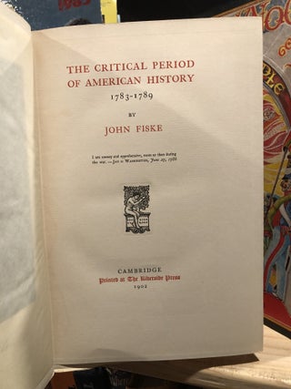 WORKS OF JOHN FISKE - 20 of a Set of XXIV - Missing Vols I , II, III and XXI