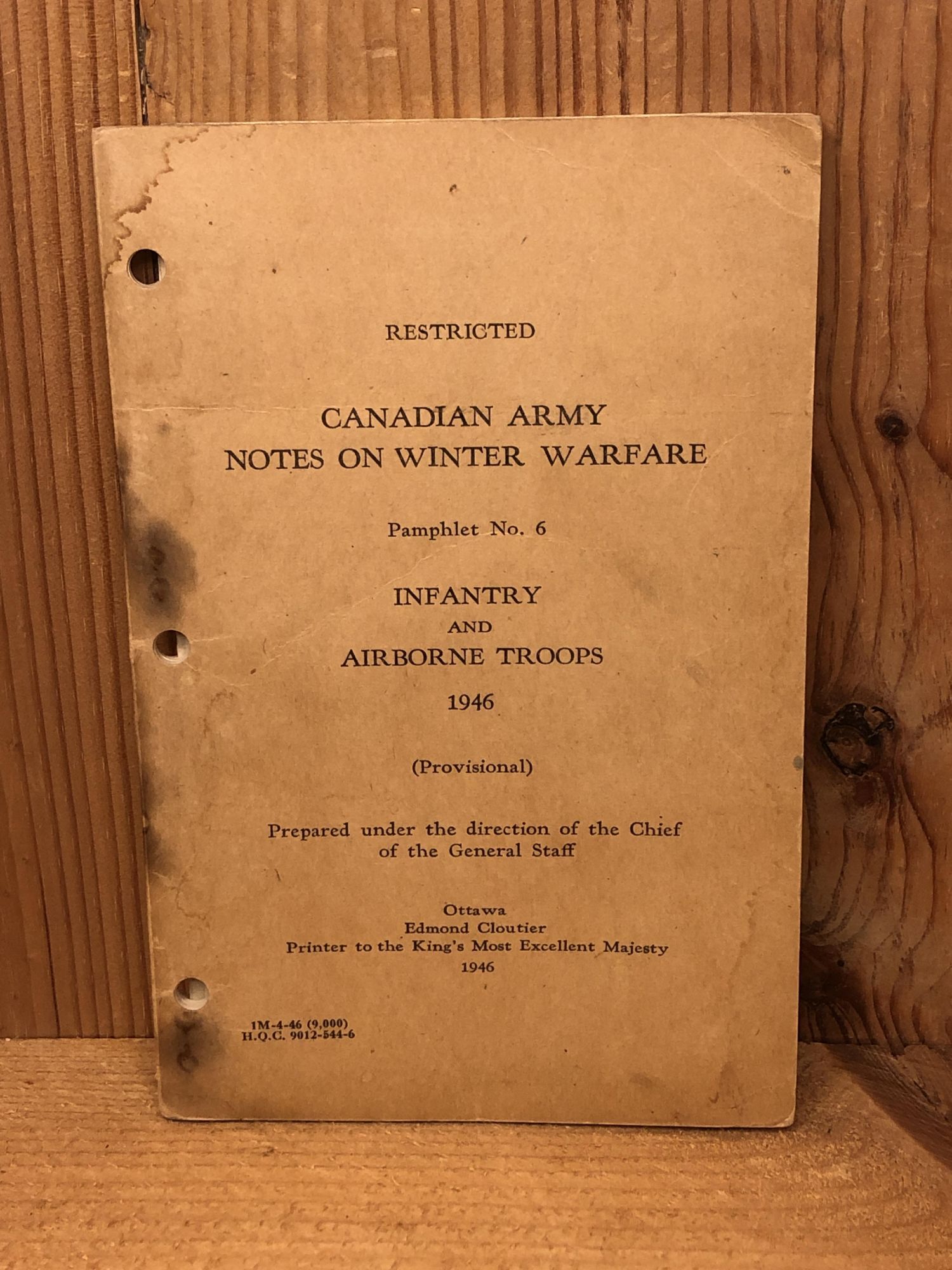 Militarynotes CANADIAN ARMY NOTES ON WINTER WARFARE | Pressumed First Edition
