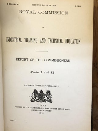 ROYAL COMMISSION ON INDUSTRIAL TRAINING AND TECHNICAL EDUCATION REPORT OF THE COMMISSIONERS - Part I - II