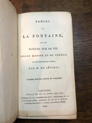 Fables de la Fontaine avec des Notices sure sa vie, celles d'esope et de phedre et de nouvelles notes