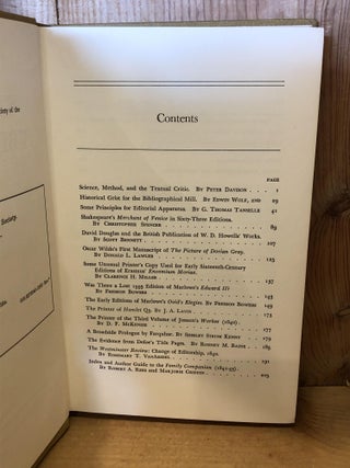 Studies in Biblography, Papers of the Bibliographical Society of The University of Virginia, Vol XXV, 1972