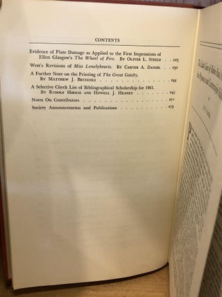 Studies in Bibliography, Papers of the Bibliographical Society of the University of Virginia, Vol XVI, 1963