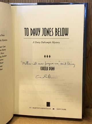 To Davy Jones Below