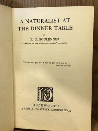 A Naturalist at the Dinner Table