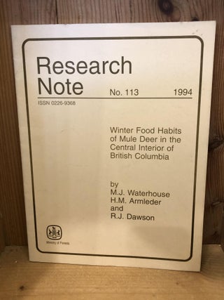 Item #505350 Research Note No 113: Winter Food Habits of Mule Deer in the Central Interior of...