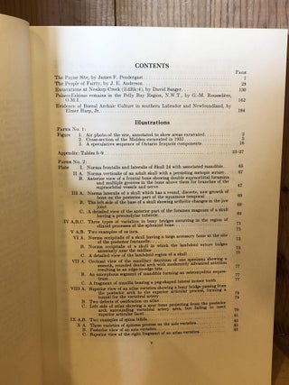 Contributions to Anthropology 1961-62, Part I