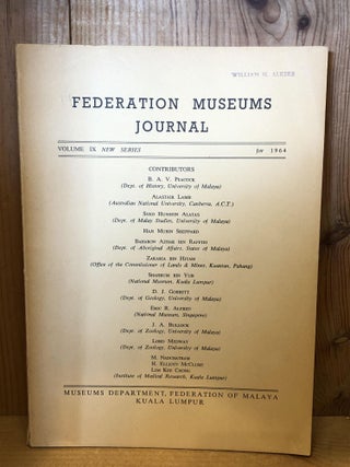 Item #505468 Federation Museums Journal, Volume IX, 1964