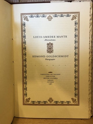 Louis-Amedee Mante Mantochromes/ Edmond Goldschmidt Photographer