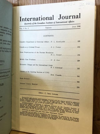 International Journal, Vol I, No 3, Summer 1946