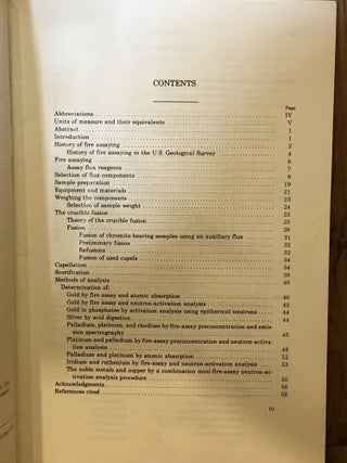 A Manual on Fire Assaying and Determination of the Noble Metals in Geological Materials, Geological Survey Bulletin 1445