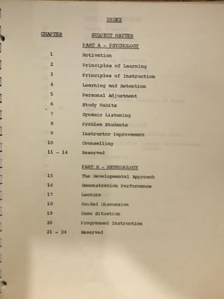 Canadian Forces School of Instructional Technique Study Guide, 'The Instructor's Course'
