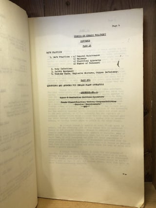 Canadian Forces School of Military Engineering, Water Sanitation & P.O.L. Technician Sewage Treatment Study Guide, CFB Chiliwack