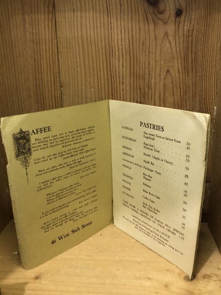 The Coffee Mill Menu 46 West 56th Street (circa 1960s)
