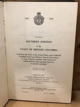 British Columbia Pilot Volume 1, Seventh Edition, 1965
