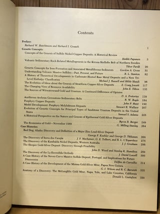 Historical Perspectives of Genetic Concepts and Case Histories of Famous Discoveries, Economic Geology Monograph 8