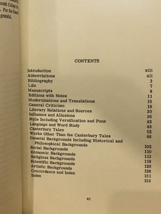 Bibliography of Chaucer, 1954-1963