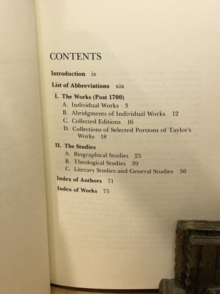 Jeremy Taylor 1700-1976 An Annotated Checklist