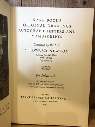 The A Edward Newton Collection, Part One: A-D