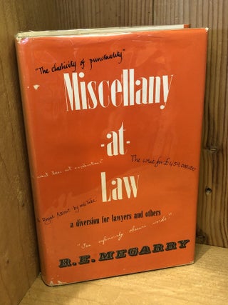 Item #506947 Miscellany at Law: A Diversion for Lawyers and Others. R. E. MEGARRY