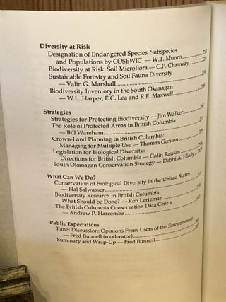 Our Living Legacy: Proceedings of a Symposium on Biological Diversity