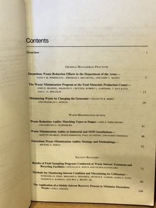 Hazardous and Industrial Solid Waste Minimization Practices
