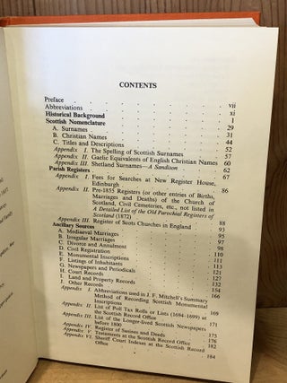 National Index of Parish Registers Volume XII, Sources for Scottish Genealogy and Family History
