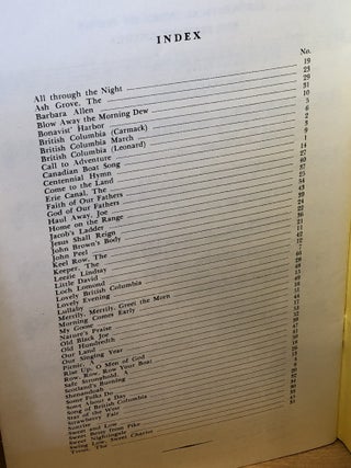British Columbia Sings, Centennial School Songs
