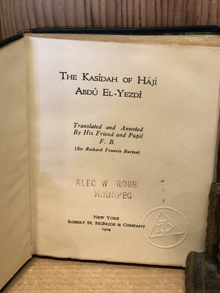 The Kasidah of Haji Abdu El-Yezdi