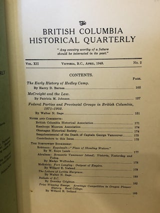 The British Columbia Historical Quarterly, April 1948