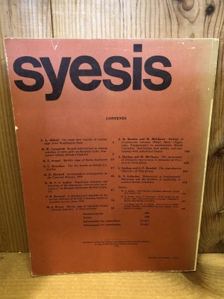 Syesis, Volume 3, Parts 1 and 2, December 1970