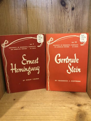 Item #507778 Pamphlets on American Writers, Nos 1 and 10, Ernest Hemingway, Gertrude Stein....