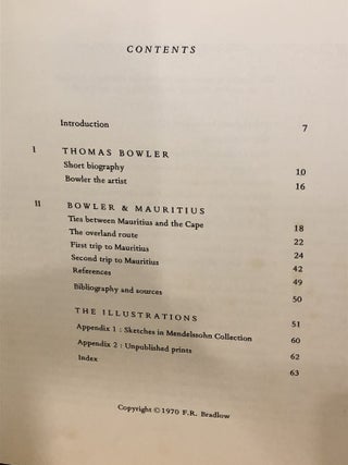 Thomas Bowler in Mauritius: A Detail in the History Of Contacts Between The Cape Of Good Hope and Mauritius 1866-1868