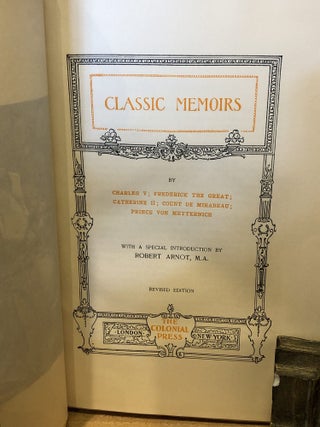The World's Great Classics, Classic Memoirs, Volume III, Annals of Goethe