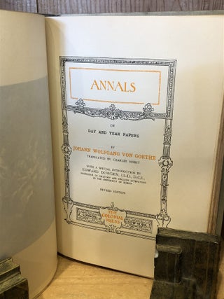The World's Great Classics, Classic Memoirs, Volume III, Annals of Goethe