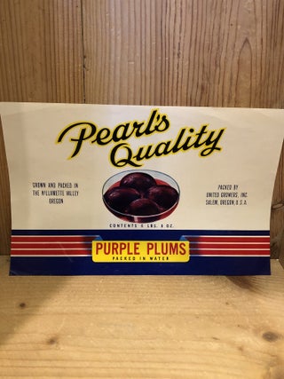 Vintage Fruit Box Label: Pearl's Quality Purple Plums