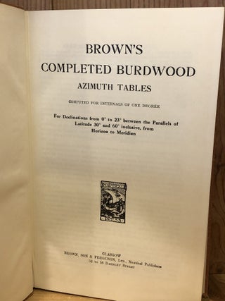 Brown's Completed Burdwood Azimuth Tables